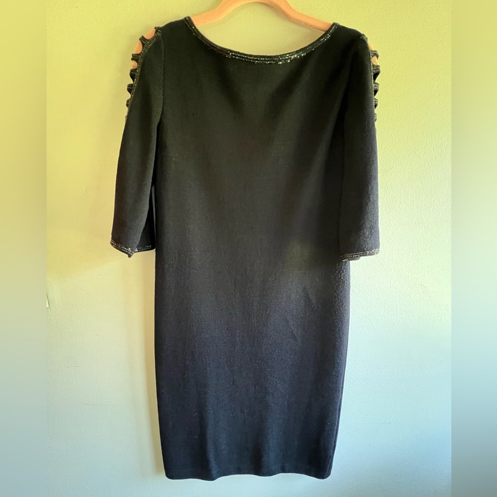 St John Evening dress with sequin trim and cutaway sleeves